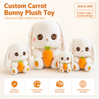 Ensemble de jouets en peluche lapin blanc, quatre tailles, avec carotte et oreilles tombantes, poupée en peluche, OEM ODM, vente en gros personnalisée