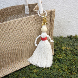 Kit di Materiale per Intrecciare Portachiavi con Perline di Legno in Stile Europeo per Bambine, Tutorial in Inglese, Piccola Borsa - Product Image 3