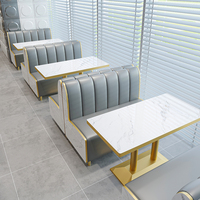 Ensemble de mobilier de restaurant commercial moderne de style luxueux, canapé en forme de banquette, tables et chaises combinées, restaurants, cafés, salons de thé, hamburgers, gâteaux