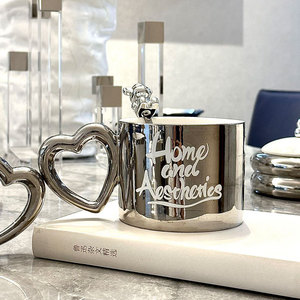 แก้วเซรามิกเคลือบสไตล์นอร์ดิก ดีไซน์หรูหรา สวยงาม แก้วน้ำลายเลเซอร์สุดสร้างสรรค์ แก้วคู่รัก - Product Image 2