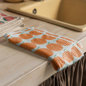 Serviettes de cuisine personnalisées en microfibre gaufrée rectangulaires, tampons à récurer en forme d'ananas, chiffon de nettoyage de cuisine, imprimé thé, serviettes de cuisine personnalisées - Product Image 2