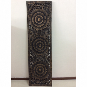 แผ่นไม้สลักลายสี่เหลี่ยมแบบคลาสสิกสำหรับตกแต่งผนัง ทำด้วยมือ 100% ไม้สักคุณภาพสูง เป็นมิตรกับสิ่งแวดล้อม - Product Image 1