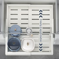 Organisateur de cuisine extensible à 4 côtés en acier carbone pour casseroles, support de rangement coulissant pour armoire de cuisine