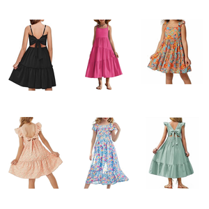 Liquidación de Fábrica 2026: Vestidos de Verano para Niñas con Lazo Floral, Tallas 0-14 Años, Nuevos, Listos para Enviar, CN;FUJ Modelo 418 - Product Image 1