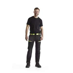 BLAKLADER - 145618459933C50 Service <b>trousers</b> with <b>stretch</b> <b>Black</b>/Yellow - EAN 7330509651230 WORK <b>TROUSERS</b> CARGO WORK <b>TROUSERS</b> - Product Image 3