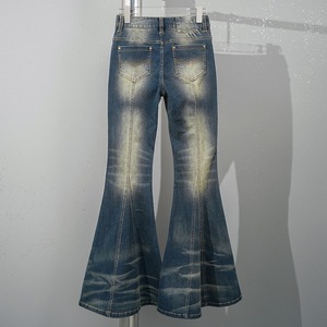 Pantalones Vaqueros Acampanados de Cintura Baja con Remaches, de Talle Grande, Estilo Veraniego, Bonitos, Lisos, de Pierna Larga y Ajustada, para un Look Elegante - Product Image 3