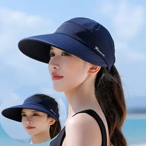 Women's Summer Detachable Zipper Sun Empty Top Hat Stylish Outdoor Cycling Face Sun Hat For Girls' Adults Daily Use