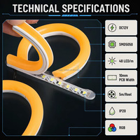 Strip LED RGB SMD5050 PWM 4 Kawat Lentur Tipe S Zigzag 12V 24V