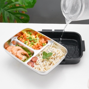 Boîte à lunch isotherme en acier inoxydable 304 pour enfants, avec 3 compartiments, couvercle en PP et couverts – Offre spéciale - Product Image 3