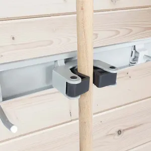 G015 công cụ làm vườn thép không gỉ lau và chổi Organizer Wall Mount Lau Chổi chủ