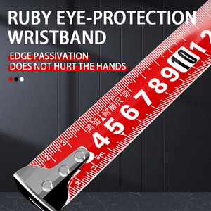 Ruban à mesurer rouge SIKE 3/5/7,5/10M avec correction du point zéro, coque ABS antichoc, ruban à mesurer en acier rouge pour la construction - Product Image 3