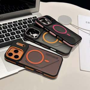 Coque de téléphone magnétique translucide givrée antidérapante de luxe pour 16/<span class=keywords><strong>11</strong></span> <span class=keywords><strong>Pro</strong></span> Max/Plus avec couleurs patchwork et grip - Product Image 3