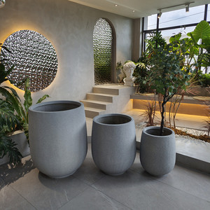 Top Vente Grande Taille Fleur Bonsaï <span class=keywords><strong>Pot</strong></span> Prix Usine Fibre De Verre Sable Pierre Fini pour Une Utilisation En Plein Air Pots De Jardinage De Qualité - Product Image 5