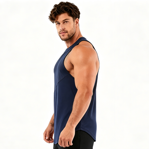 Custom Brand Logo Mens Fitness Workout Men <b>Singlet</b> 100 Cotton <b>Running</b> Gym tank Top Stringer - Product Image 3