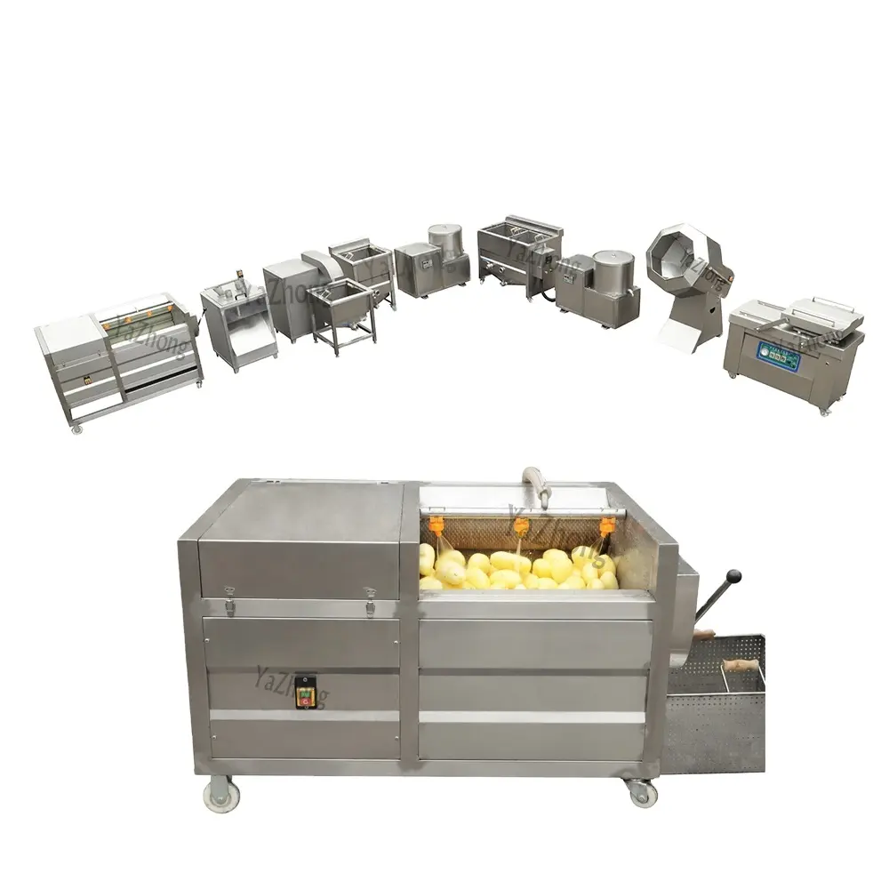 Batatas fritas de batata totalmente automáticas, fabricação de máquinas, fritas plantares, processamento, planta, batatas fritas congeladas