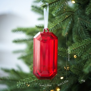 Ciondolo Rettangolare in Cristallo per Albero di <span class=keywords><strong>Natale</strong></span>, Pendente Colorato e Lucido in Acrilico con Effetto Gemma per Decorazioni Natalizie e di San Valentino - Product Image 4