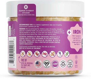 Gomitas de Hierro Veganas de Marca Privada OEM para Niños, Libres de Alérgenos, con Complejo B, Vitamina C, Biotina y Zinc - Product Image 4