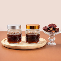 Pot cosmétique vide OEM 120 ml en verre gaufré floral avec couvercle doré pour crème et soins de la peau