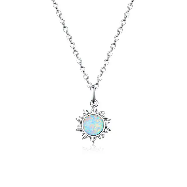 SC Trend Temperament 925 collana in argento Sterling Fine donna gioielli moda opale sole collana con ciondolo per le donne