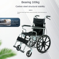 Silla de ruedas ligera plegable manual de 16 pulgadas al por mayor, Scooter portátil sencillo para ancianos y discapacitados, fácil de usar