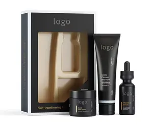 OEM Private Label Organic Mens Skin Care Set Vegan Vitamin C Whitening Moisturizing Anti Aging Pores Shrinking Men Skin Care Kit