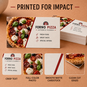 Biglietti da Visita Personalizzati per Pizzerie, Biglietti con <span class=keywords><strong>Foto</strong></span> di Cibo Stampate per Promozione del Brand di Pizzeria - Product Image 4