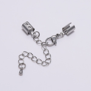 Chaîne d'extension en acier inoxydable avec fermoir mousqueton plaqué argent 925 pour la fabrication de bracelets, accessoire de bijouterie DIY - Product Image 4