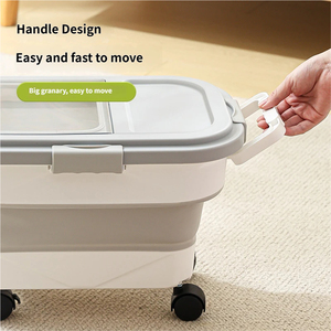 Collapsible Airtight Pet <strong>Food</strong> Bucket BPA Free <strong>Food</strong> Grade Foldable Storage <strong>Container</strong> with Wheels Scoop for <strong>Dog</strong> Cat Dry <strong>Food</strong> - Product Image 2