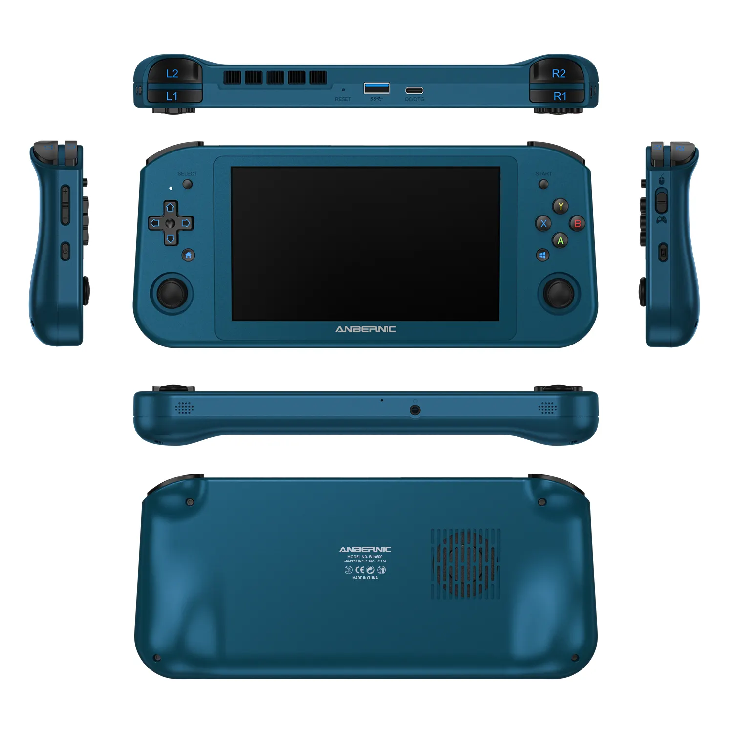ANBERNIC WIN600 Blau 1TB 16GB Handheld-Retro-Konsole Mini-PC-Gaming SteamOS WIN10 Batocera 5,94 "Mobile Portable Game Player