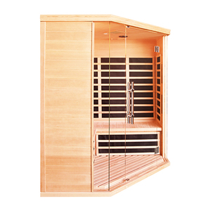 ประตูซาวน่ากระจกนิรภัย ซาวน่าไม้ในร่ม ซาวน่าไม้เฮมล็อคธรรมชาติ ห้องซาวน่าไม้เนื้อแข็ง - Product Image 3