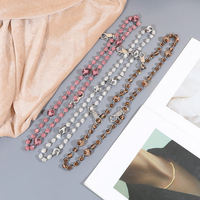 En stock : Chaînes de ceinture pour jean à pendentif multicouche avec perles boule disco 10+16mm, chaînes de portefeuille personnalisées avec perles en strass