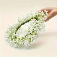 Bouquet de fleurs artificielles de gypsophile de qualité supérieure au toucher réel, bouquet de gypsophile blanc de qualité supérieure avec tiges