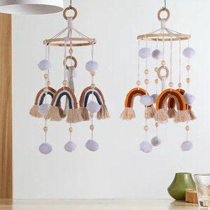 Glands muraux arc-en-ciel en macramé, tissé à la main, suspension, neutre, décoration Boho, pour bébés filles, chambres pour pépinières - Product Image 5