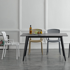 Silla de <span class=keywords><strong>Comedor</strong></span> Nórdica de Plástico con Reposabrazos, Respaldo Grueso, Diseño Moderno y Simple, Muebles para el Hogar, Económica, Informal, para Uso en Exteriores - Product Image 3