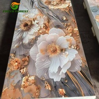 Panneaux muraux en PVC marbré 5D 3D à effet brillant, motif floral, pour la décoration de la maison, des hôtels, des chambres, des escaliers, des salons et des cuisines