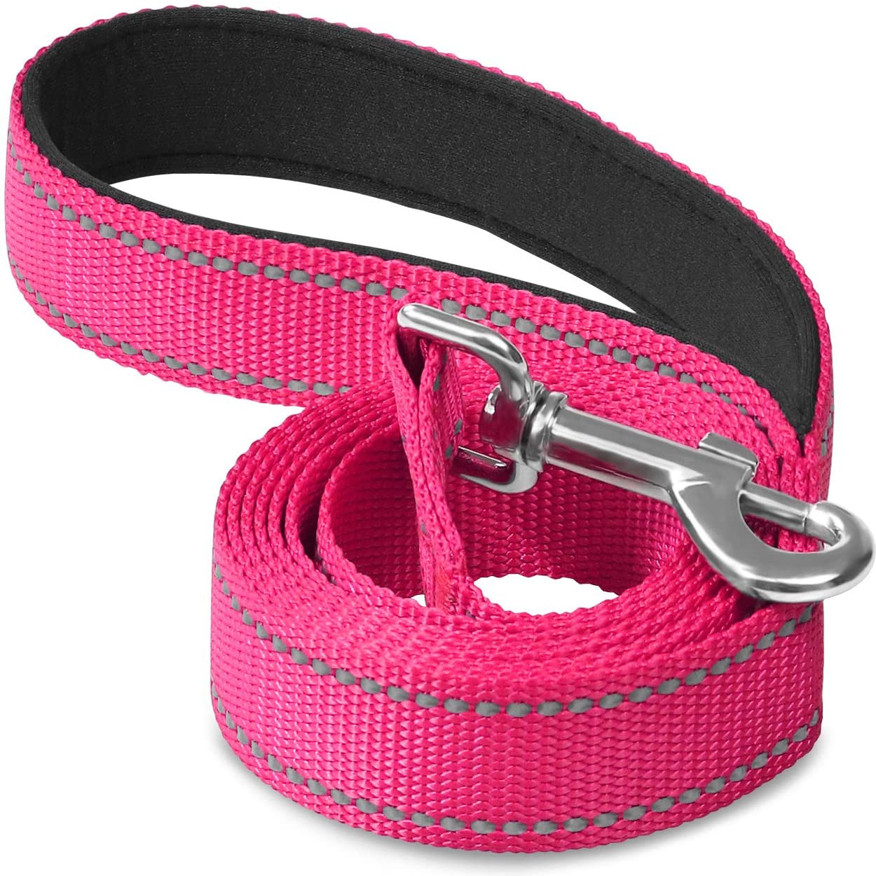 Регулируемый светоотражающий прочный нейлоновый поводок для дрессировки собак длиной 6 футов с мягкой неопреновой мягкой ручкой