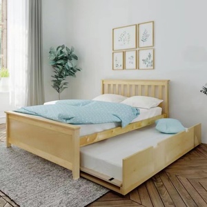 <span class=keywords><strong>Lit</strong></span> simple moderne en bois naturel avec tiroir-<span class=keywords><strong>lit</strong></span>, cadre en pin massif, sommier à lattes, tête de <span class=keywords><strong>lit</strong></span>, mobilier pour chambre d'enfant ou d'invité, montage facile, design peu encombrant - Product Image 1
