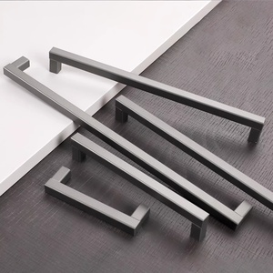 Modern minimalist wardrobe shoe cabinet cabinet drawer aluminum pull handle dark matte solid pull handle furniture hardware - Product Image 2