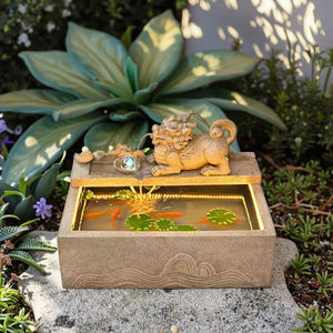 <span class=keywords><strong>Fontaine</strong></span> de jardin solaire élégante en résine artificielle, aspect <span class=keywords><strong>pierre</strong></span>, pour patio et cour, durable et résistante aux intempéries - Product Image 4