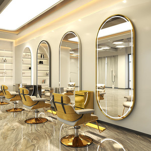 Online Celebrity Hair Salon <b>Wall</b>-mounted Hotel Bathroom Dedicated LED Hair <b>Mirror</b> and Vanity Stand - Product Image 2