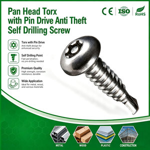 Tornillos Autorroscantes de Seguridad de Acero Inoxidable Torx con Cabeza Plana y Pino de Fijación, Resistentes a la Manipulación y Antirrobo, DIN <span class=keywords><strong>7504P</strong></span> - Product Image 1