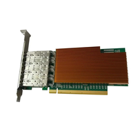 Kartu jaringan serat optik 25Gb, empat port serat optik PCI Express X16 dengan Chip Intel E810-CAM2