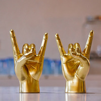Nouveauté, sculpture en résine artisanale durable pour la décoration de la maison, style Art déco avec accents dorés, statue pour le salon