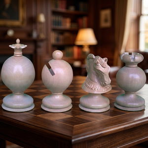 Jeu d'échecs NE en bois fait main, écologique, de luxe, durable, avec pièces Roi, Reine, Cheval, Tour, unisexe, pour jeu de société - Product Image 1