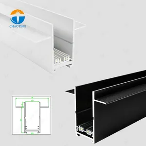 Lampu Sorot Gantung Linear Langit-langit Tersembunyi Tersembunyi Ac90-265V 4 Kabel Sistem Pencahayaan Magnetik Led Rel Komersial