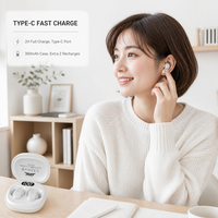 Écouteurs sans fil TWS 2,4 GHz avec affichage numérique, ANC et ENC, transducteur 10 mm, écouteurs 40 mAh, étui de charge 300 mAh