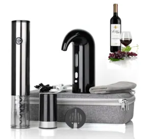 The Best Selling Products Made in China 7 in 1 Electric Wine Opener and Aerator Gift Set for Wedding Souvenir Guests