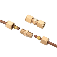 Raccords de tuyauterie en laiton à compression 1/4\" 3/8\" 1/2\" OD, raccords droits à compression et manchons, embouts