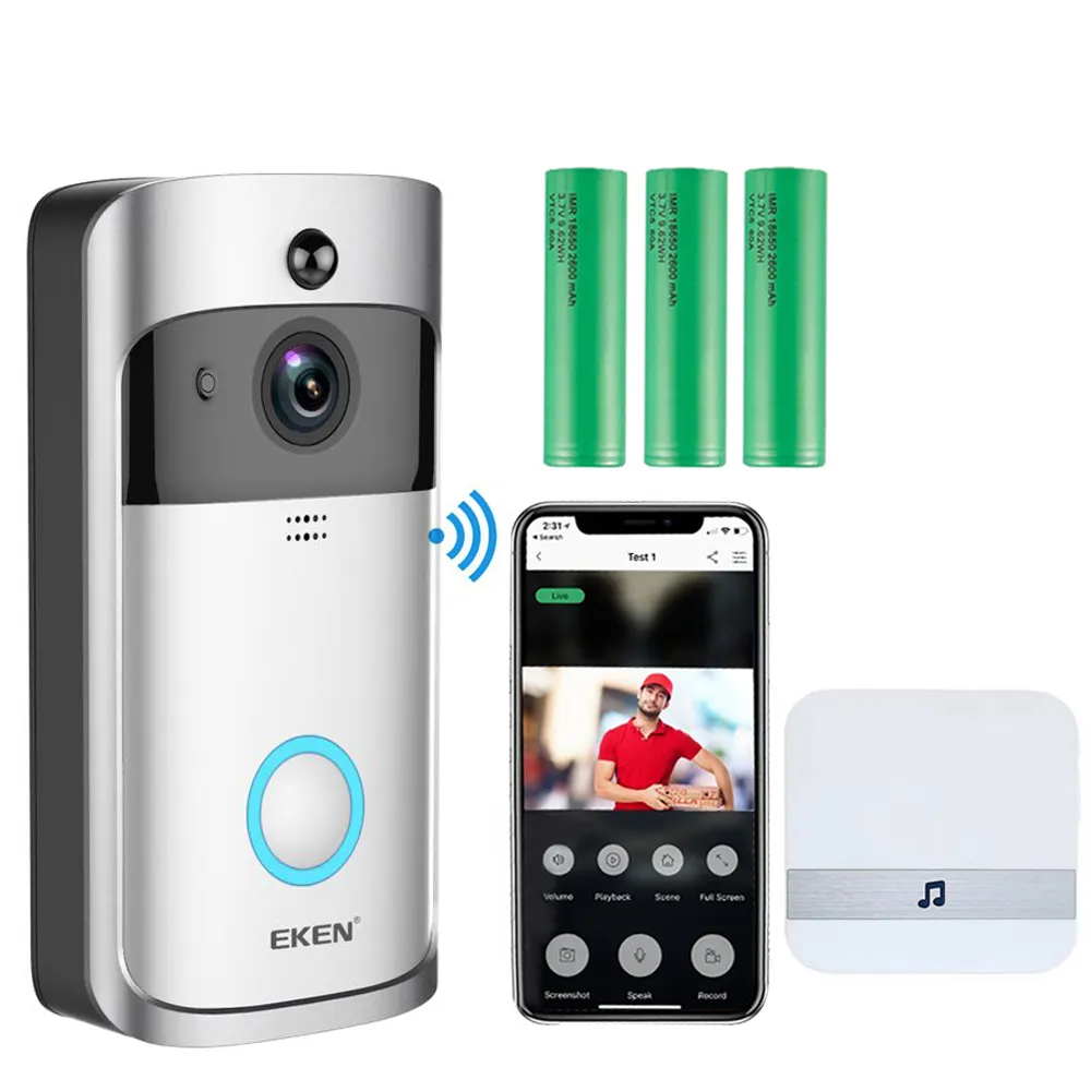 Wifi Cam Smart Life Timbre Con Camara Videoporteroワイヤレスセキュリティシークレットインターホンシステムビデオドアベルカメラ