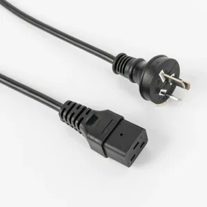 Cable de alimentación estándar aprobado por Saa Cable de extensión de cable de CA Enchufe eléctrico de 3 pines Electrodoméstico personalizado IEC Australia 10a 250V Au